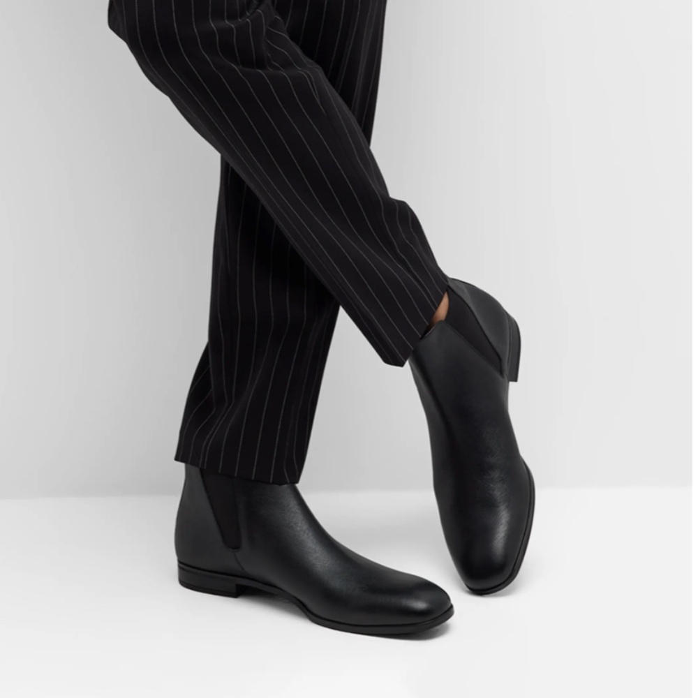 PRADA Saffiano Leather Chelsea Boots